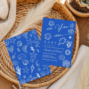 Handgezeichnete 'Sea You Soon', Under the Sea-Baby Einladung