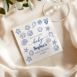 Handgezeichnete 'Sea You Soon' unter dem Meer Baby Serviette