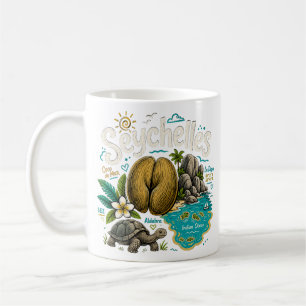 Handgezeichnete Seychellen-Reise-Kunst-Sehenswürdi Kaffeetasse
