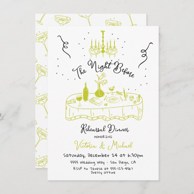 Handgezeichnete Skateboard The Night Before Probe  Einladung (Vorne/Hinten)