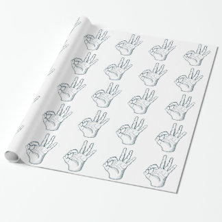 Handgezeichnete Skizze Vintage Okay-Handzeichen Geschenkpapier