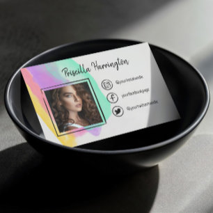 Handgezeichnete Social Media Icons Wasserfarbe Fot Telefonnummerkarte