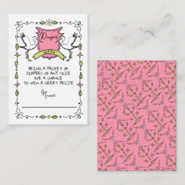 Handgezeichnete Stork Wappen Windelnenkarte Begleitkarte