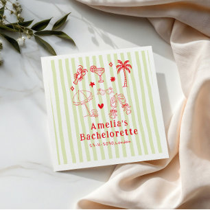 Handgezeichnete Strand-Cocktails Hochzeitsserviett Serviette