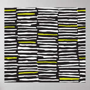 Handgezeichnete Streifen: Vintages Muster. Poster