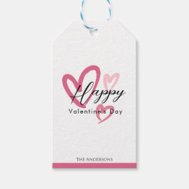 Handgezeichnete süße Herzen Frohen Valentinstag Geschenkanhänger