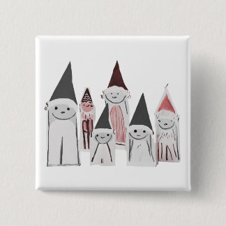 Handgezeichnete süße kleine Weihnachtsfiguren Button