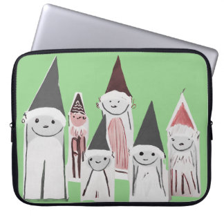 Handgezeichnete süße kleine Weihnachtsfiguren Laptopschutzhülle
