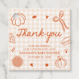 Handgezeichnete Süsse Pie Babydusche Geschenkanhänger