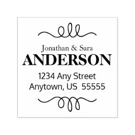 Handgezeichnete Swirl-Akzente Rücksendeadresse Permastempel