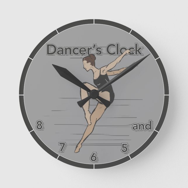 Handgezeichnete Tänzeruhr Runde Wanduhr (Vorderseite)