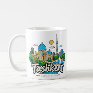 Handgezeichnete Tashkent Usbekistan Reise Kunst Wa Kaffeetasse