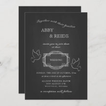 Handgezeichnete Tauben Rustikale Hochzeit