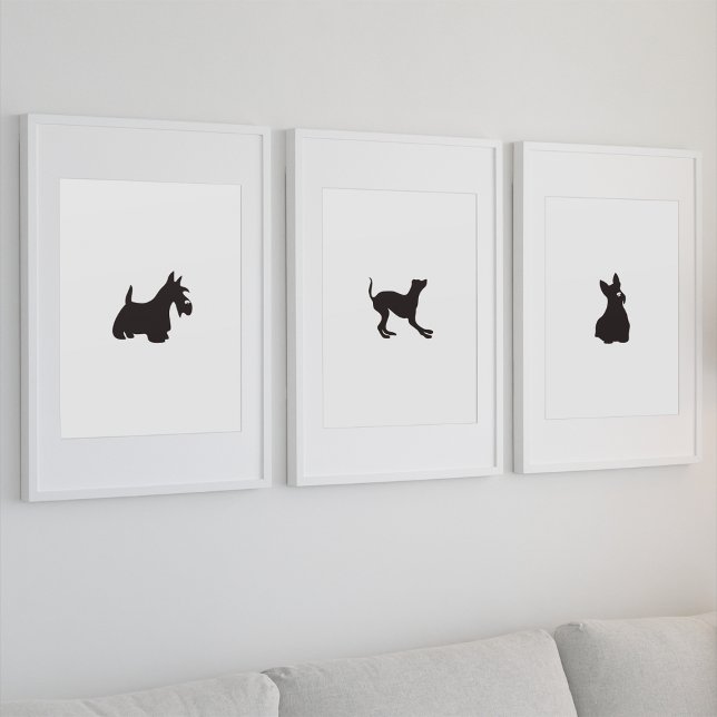 Handgezeichnete Terrier Silhouette Canvas Print Leinwanddruck (Von Creator hochgeladen)