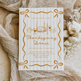 Handgezeichnete Thanksgiving-Dinner-Einladung Einladung