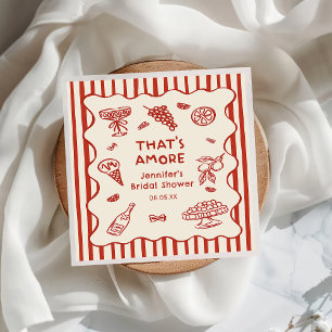 Handgezeichnete That's Amore Italienische Hochzeit Serviette