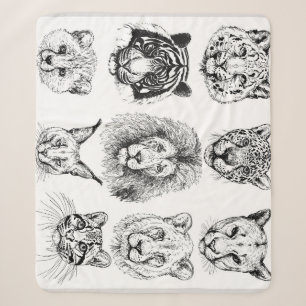 Handgezeichnete Tierporträtskizzen Sherpadecke