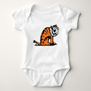 Handgezeichnete Tiger-Illustration Baby Strampler