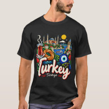 Handgezeichnete Türkei Reise Kunst Landmarke