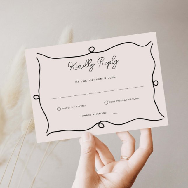 Handgezeichnete UAWG-Antwortkarte an der Grenze RSVP Karte (Von Creator hochgeladen)