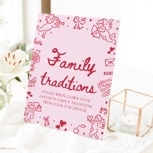 Handgezeichnete Valentinstag-Baby-Party Familien T Sockelschild