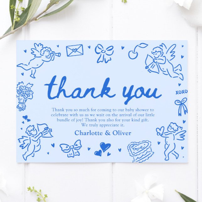 Handgezeichnete Valentinstag-Schatz Dankeskarte (Hand Drawn Valentine Sweetheart Thank you card)