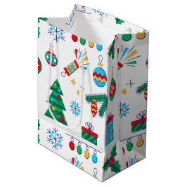 Handgezeichnete Vector Kunstweihnachtselemente Mittlere Geschenktüte