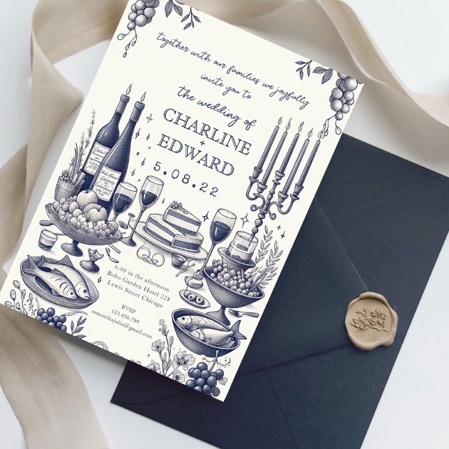 Handgezeichnete Vintag Zeichnend Handschrift Hochz Einladung (Von Creator hochgeladen)