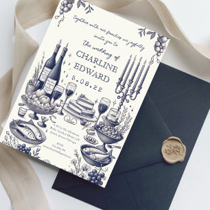 Handgezeichnete Vintag Zeichnend Handschrift Hochz Einladung