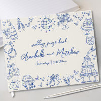 Handgezeichnete Vintage blaue Whimsikhochzeit