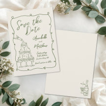 Handgezeichnete Vintage-Hochzeit - Termin vormerke