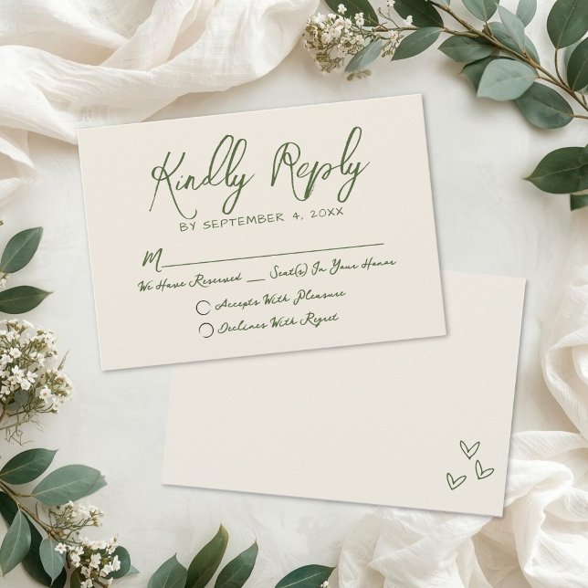 Handgezeichnete Vintage Retro Hochzeit RSVP Karte (Hand Drawn Vintage Retro Wedding RSVP Card)