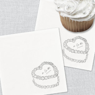 Handgezeichnete Vintage-Torte Graue Whimsical-Hoch Serviette
