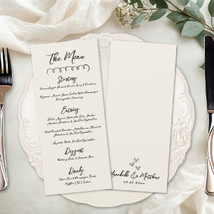 Handgezeichnete Vintage-Whimsical-Hochzeit Menükarte