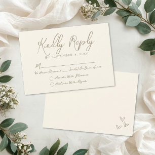 Handgezeichnete Vintage-Whimsical-Hochzeit RSVP Karte
