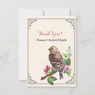 Handgezeichnete Vogel-Personalisierung Dankeschön- Dankeskarte