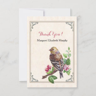 Handgezeichnete Vogel-Personalisierung Dankeschön- Dankeskarte