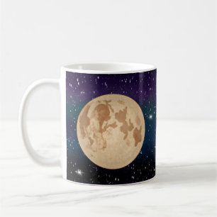 Handgezeichnete Vollmond- und Funksterne Kaffeetasse