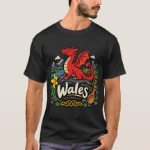 Handgezeichnete Wales-Reise-Kunst-Sehenswürdigkeit