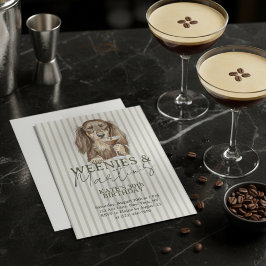 Handgezeichnete Weenies und Martinis Dachshund Einladung
