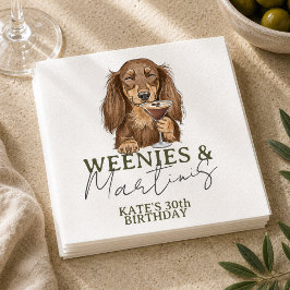Handgezeichnete Weenies und Martinis Dachshund Serviette