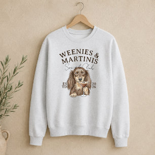 Handgezeichnete Weenies und Martinis Dachshund Sweatshirt