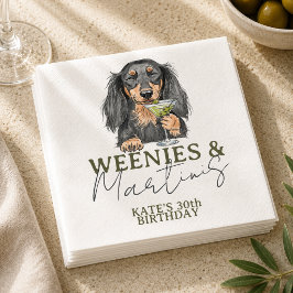 Handgezeichnete Weenys und Martinis-Dackel Serviette