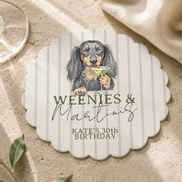 Handgezeichnete Weenys und Martinis-Dackel Untersetzer