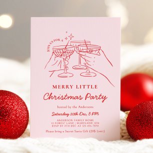 Handgezeichnete Weihnachts-Cocktailparty-Einladung Einladung