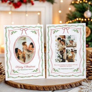 Handgezeichnete Weihnachts-Foto-Collage Feiertagskarte