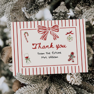 Handgezeichnete Weihnachts-Hochzeitsdusche Dankeskarte
