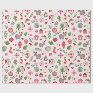 Handgezeichnete Weihnachts-Icons-Wrap-Papier Geschenkpapier