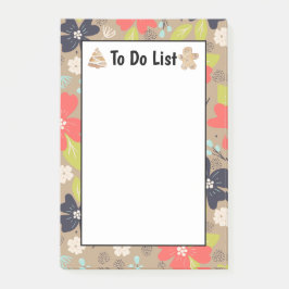 Handgezeichnete Weihnachts-Poinsettia rot zu tun L Post-it Klebezettel