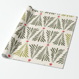Handgezeichnete Weihnachtsbäume Geschenkpapier